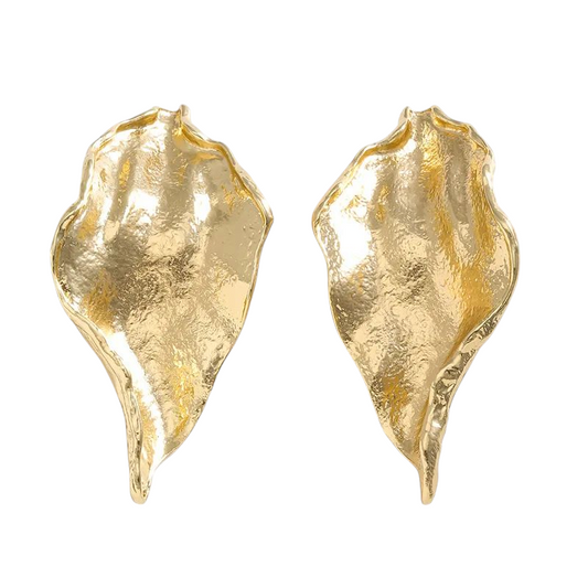 Statement Leaf Earrings - Gold and Silver