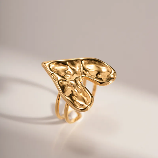 Shattered Heart Ring - Gold and Silver