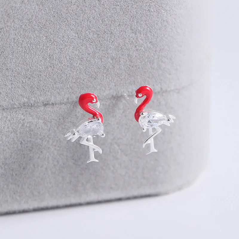 92.5 Sterling Silver Flamingo Studs