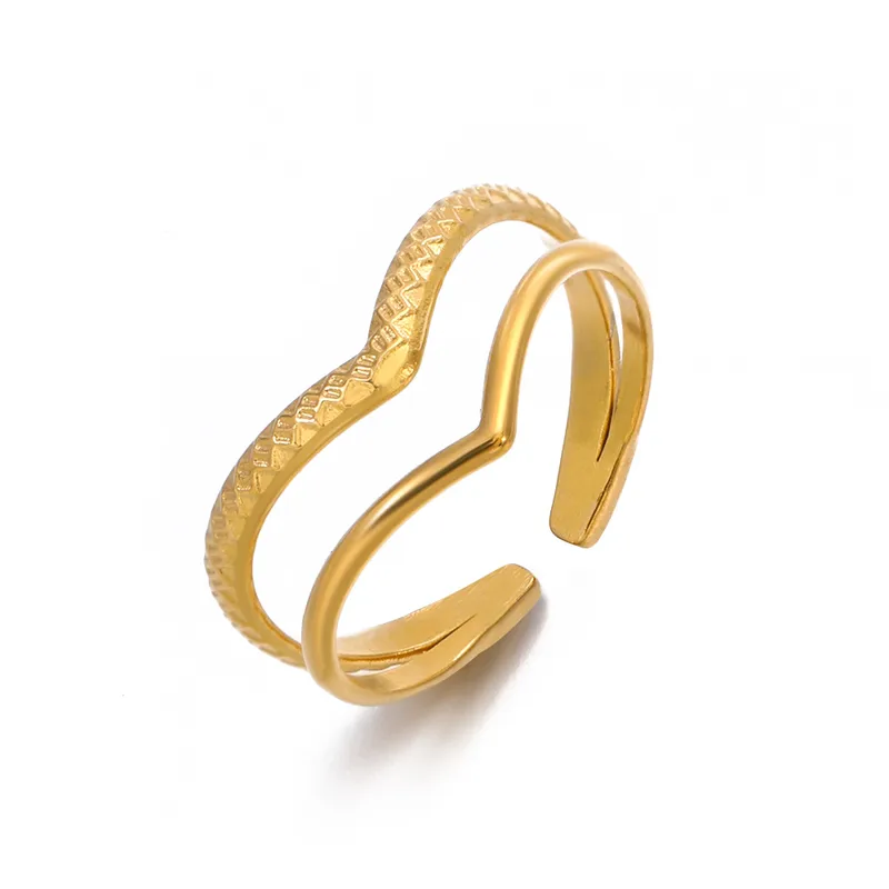 V Ring - Gold and Silver