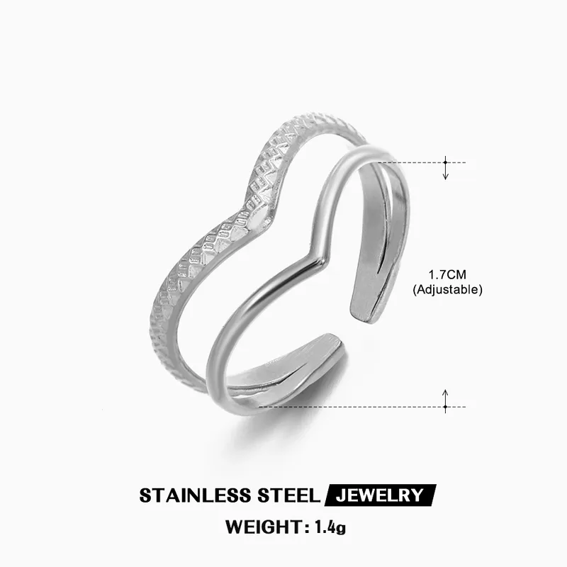 V Ring - Gold and Silver