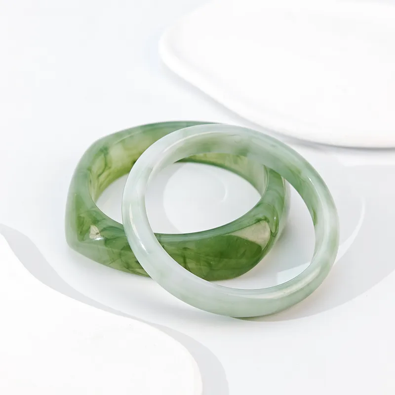 Tasty Tones Acrylic Bangle Set- Green, Purple and Brown