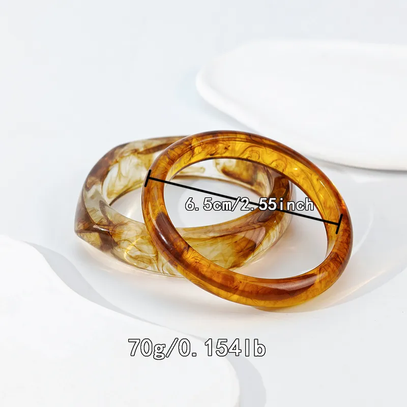 Tasty Tones Acrylic Bangle Set- Green, Purple and Brown