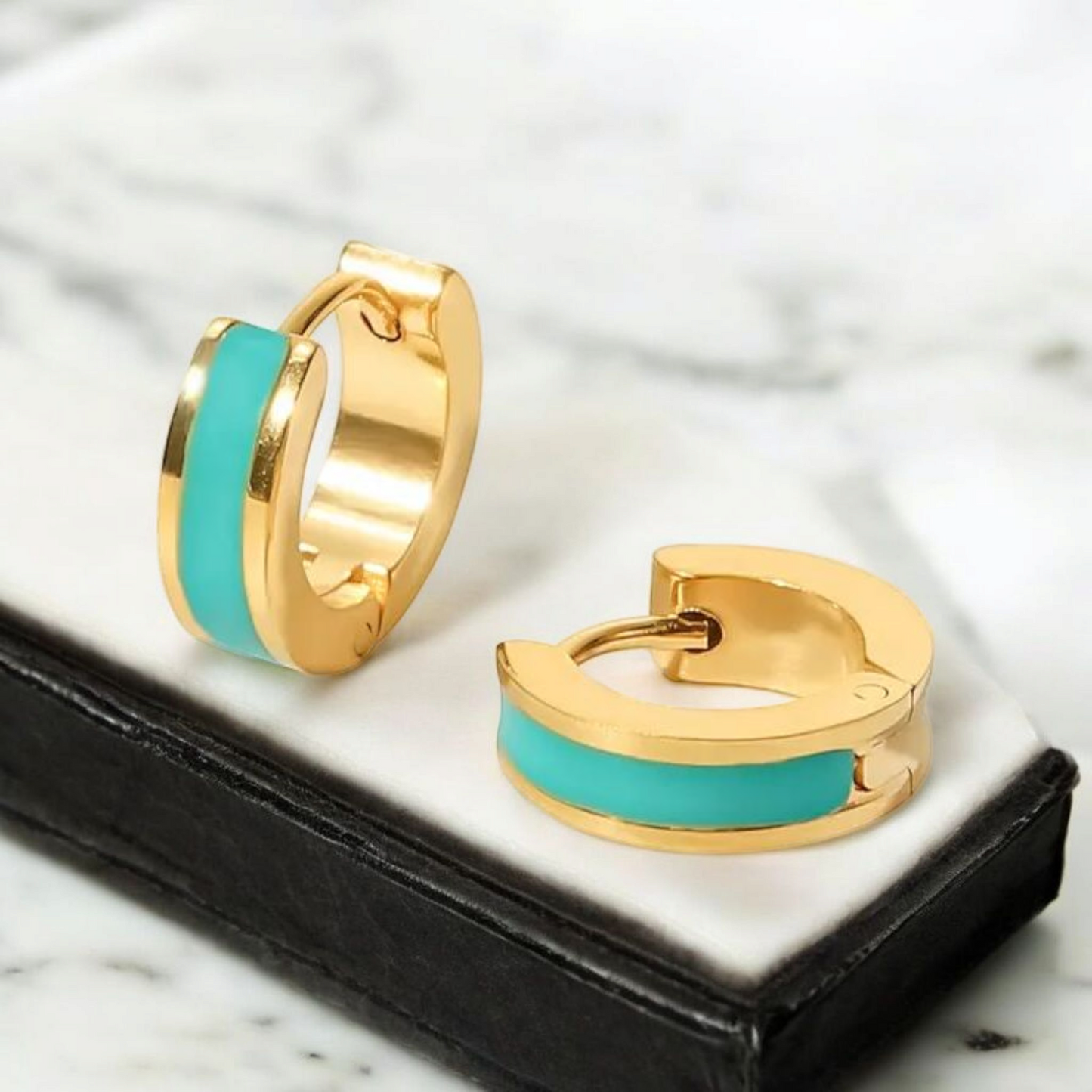Mini Turquoise Hoops