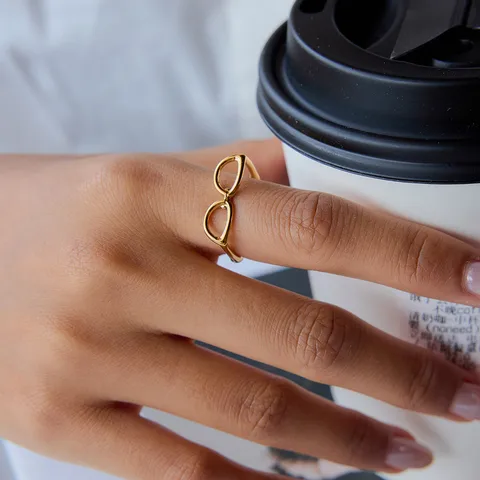 Gold Plated Adjustable Nerdy Ring