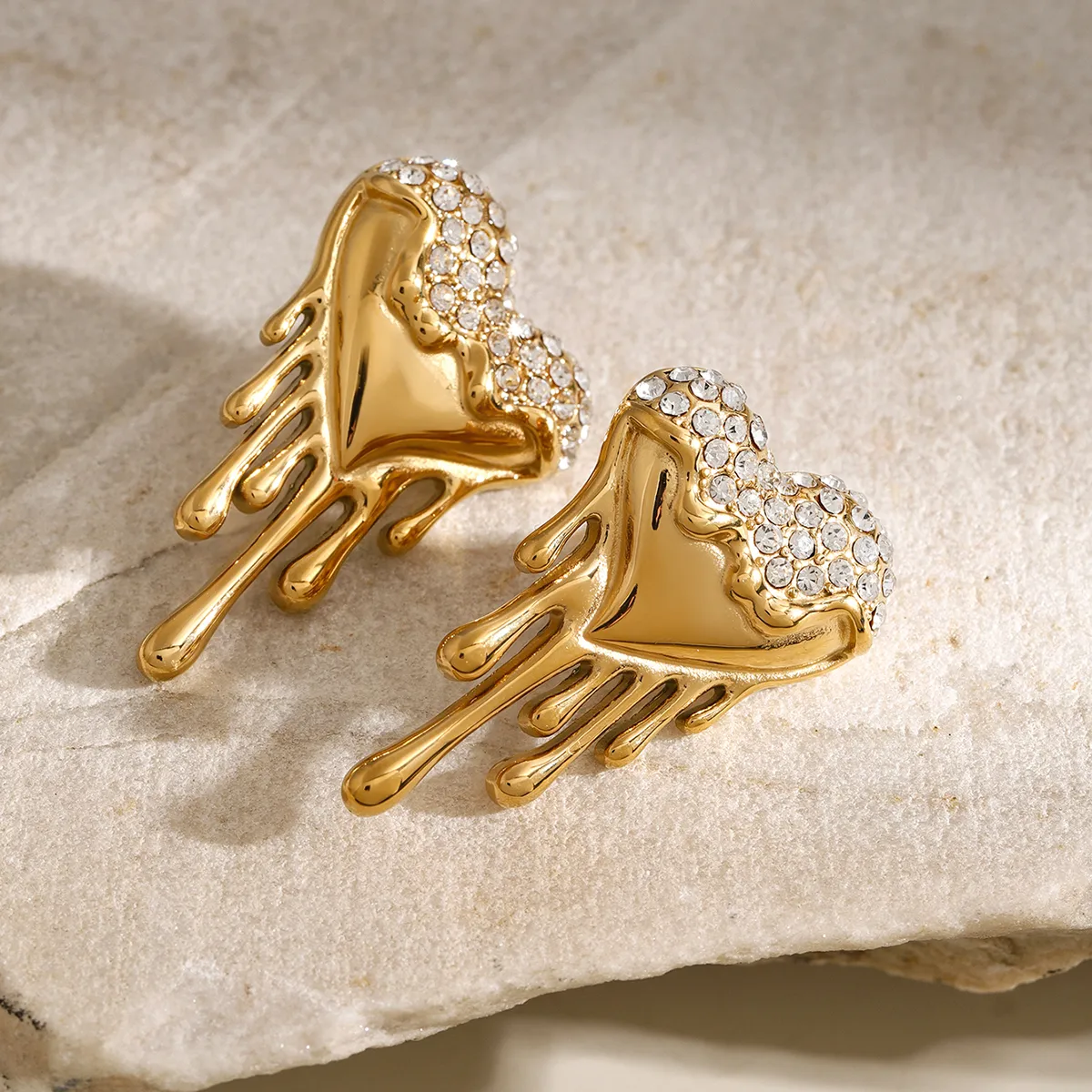 Golden Love Dripping Earring