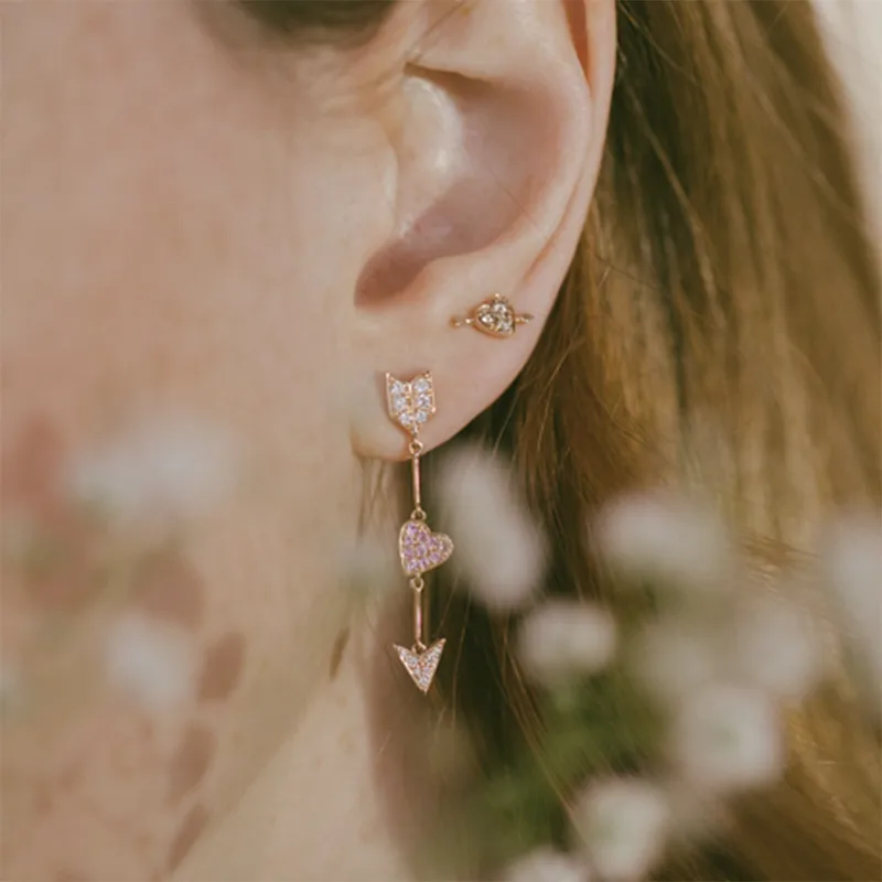 92.5 Sterling Silver Cupid Earrings