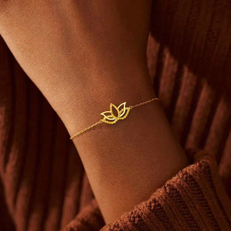92.5 Sterling Silver Lotus Bracelet