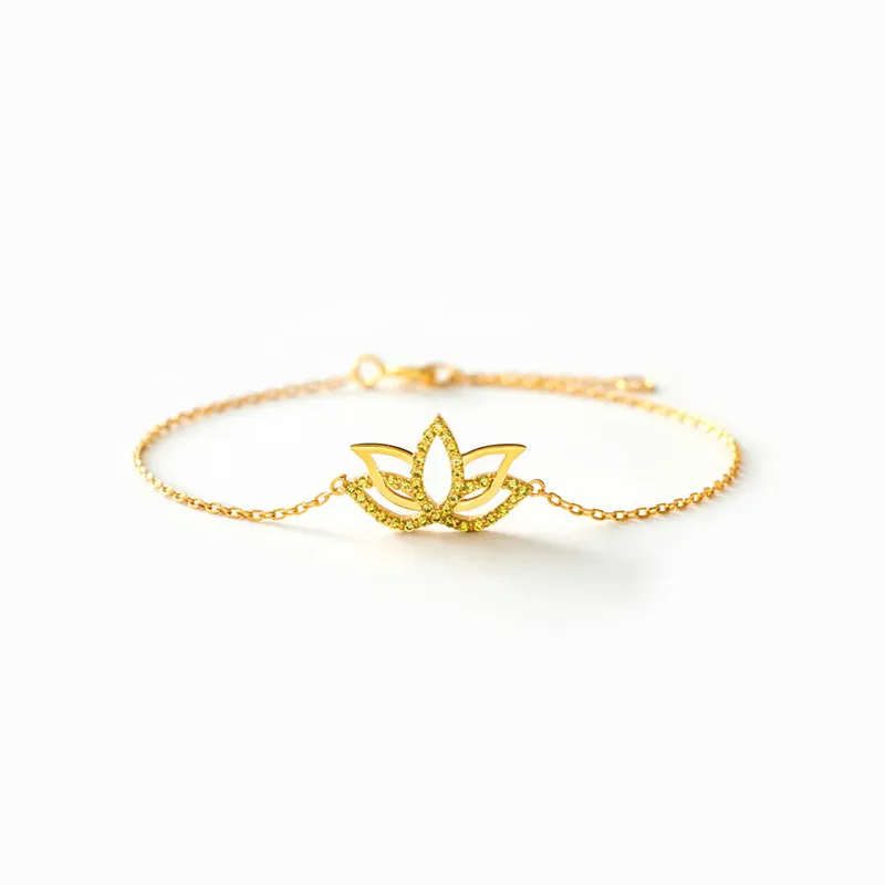 92.5 Sterling Silver Lotus Bracelet