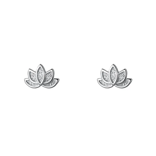 92.5 Sterling Silver Lotus Studs