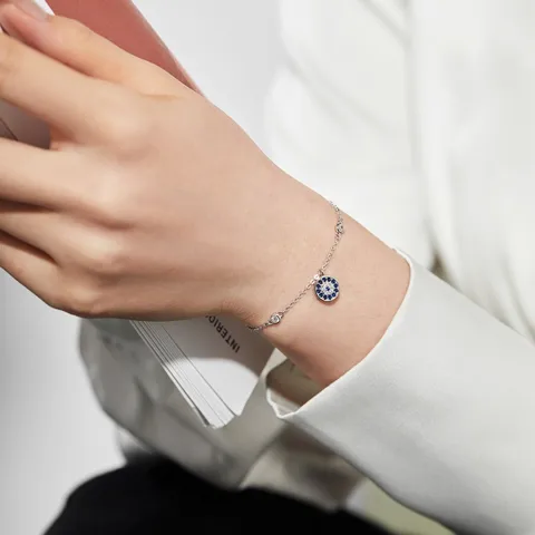 92.5 Sterling Silver Devils Eye Bracelet
