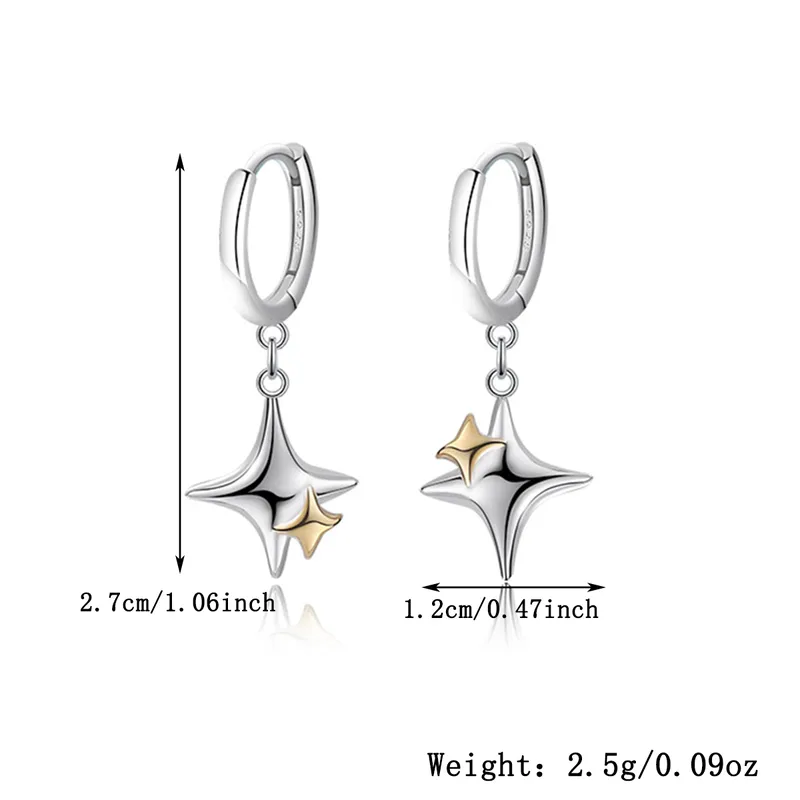 92.5 Sterling Silver Twinkling Star Earrings