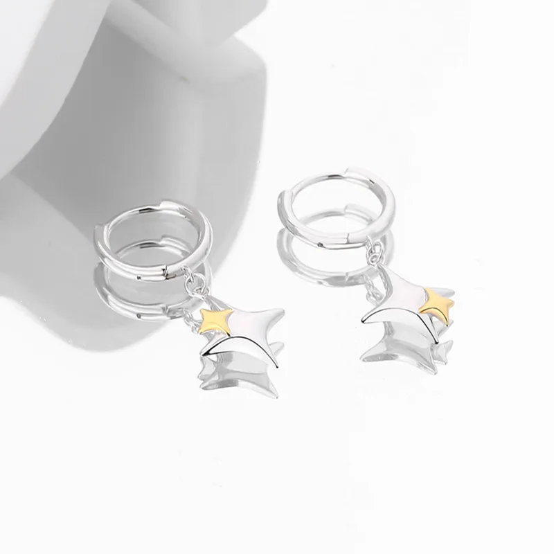 92.5 Sterling Silver Twinkling Star Earrings