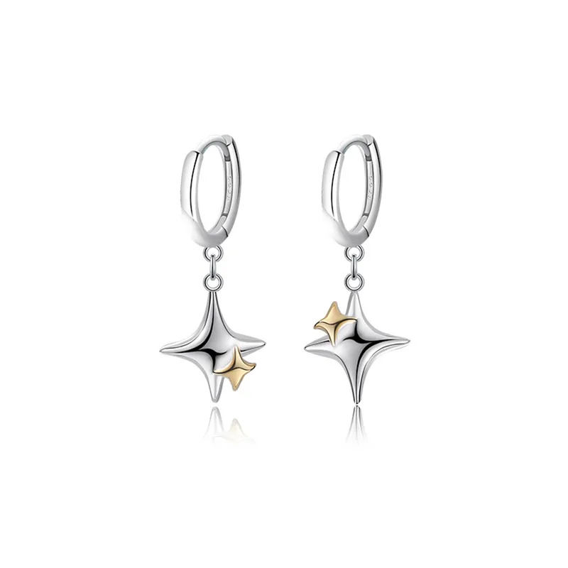 92.5 Sterling Silver Twinkling Star Earrings