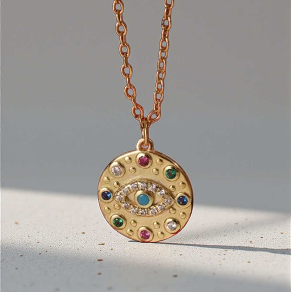 92.5 Sterling Silver Devils Eye Protection Chain