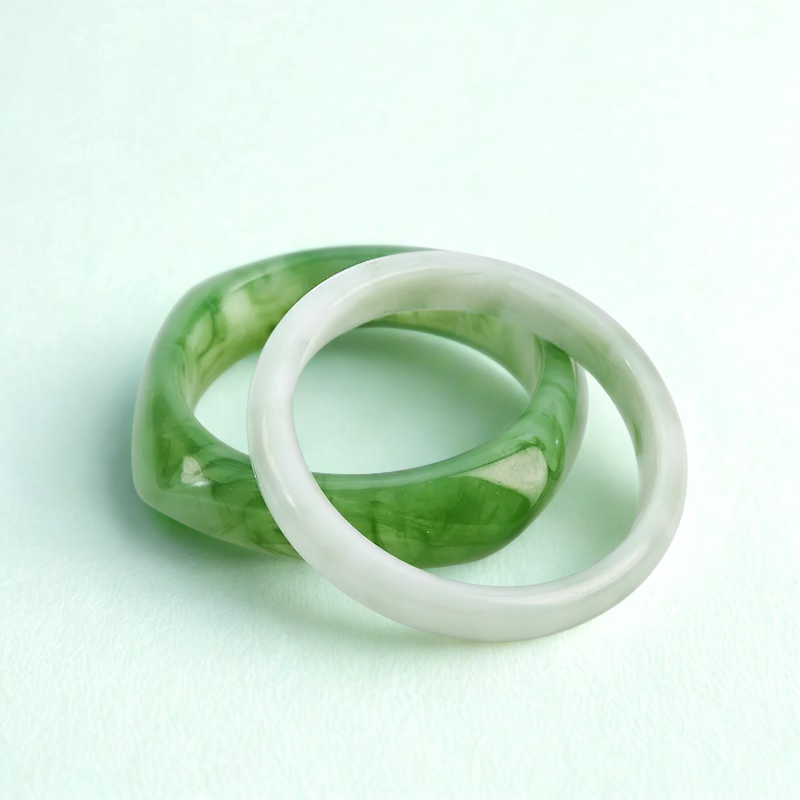 Tasty Tones Acrylic Bangle Set- Green, Purple and Brown