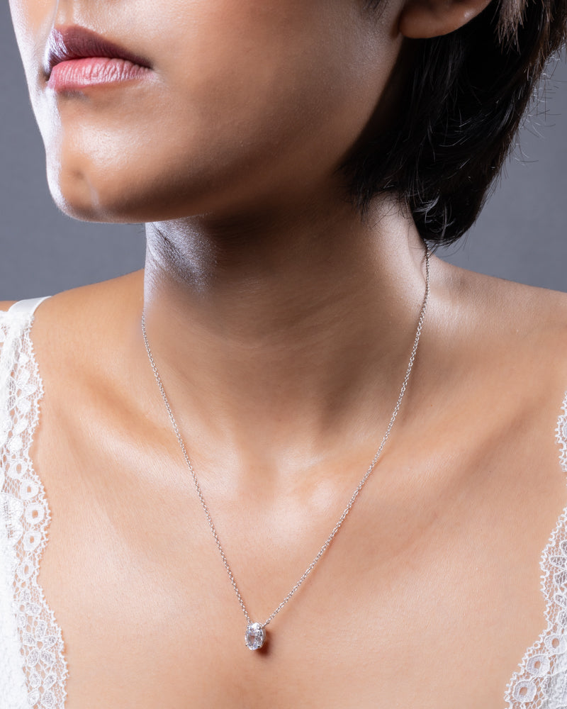 92.5 Sterling Silver oval necklace