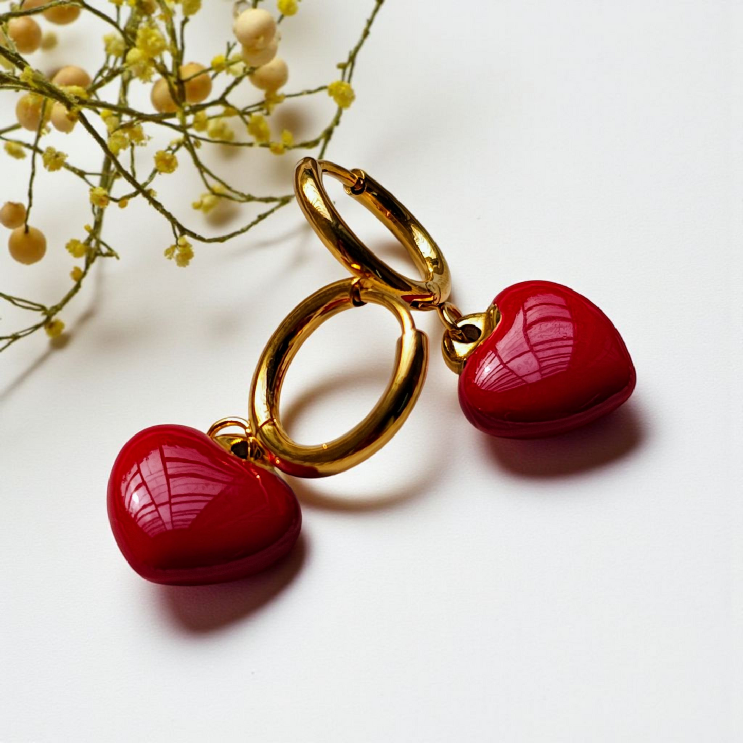Red Heart Earrings