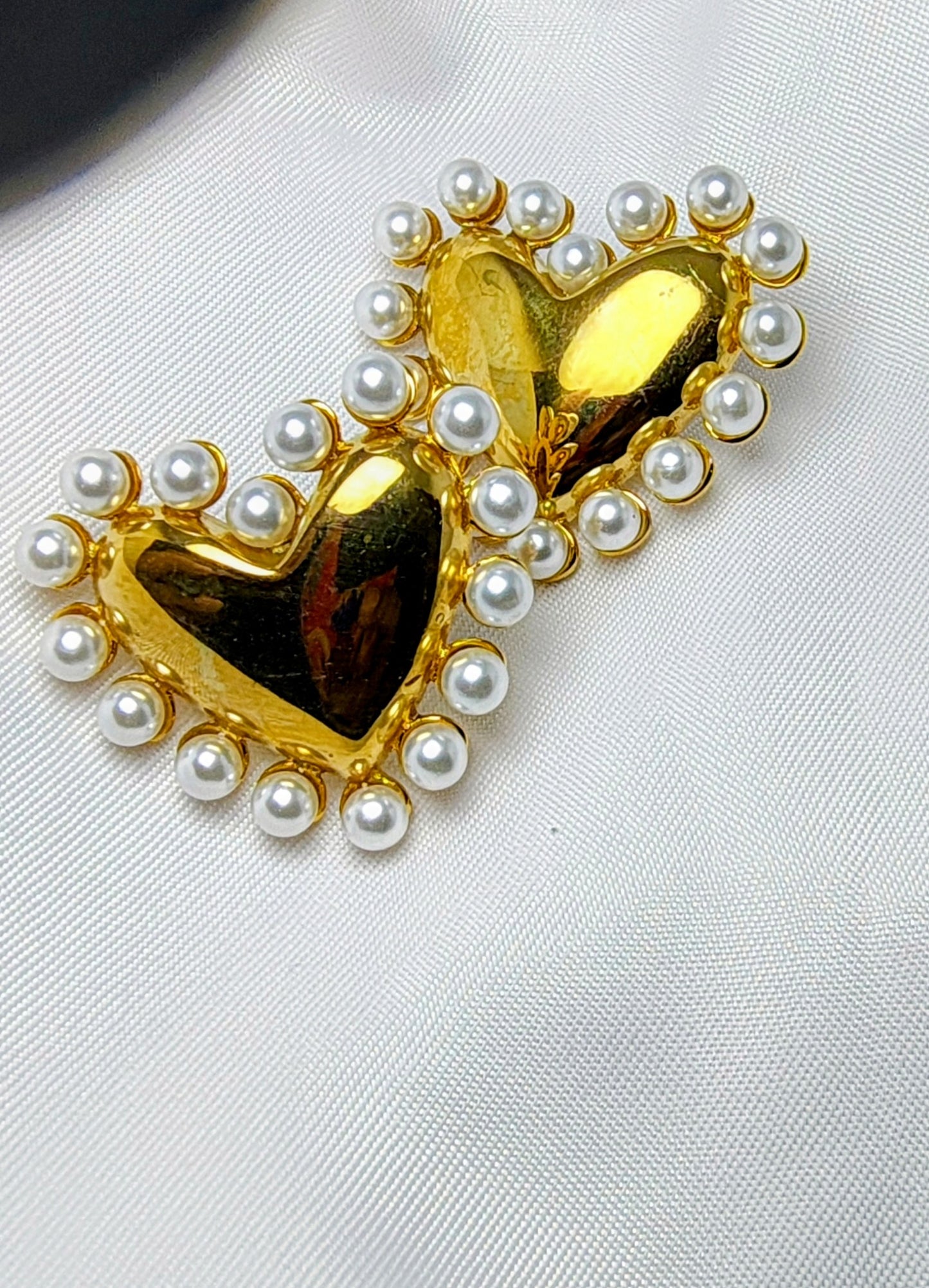 Pearl Kissed Heart earrings