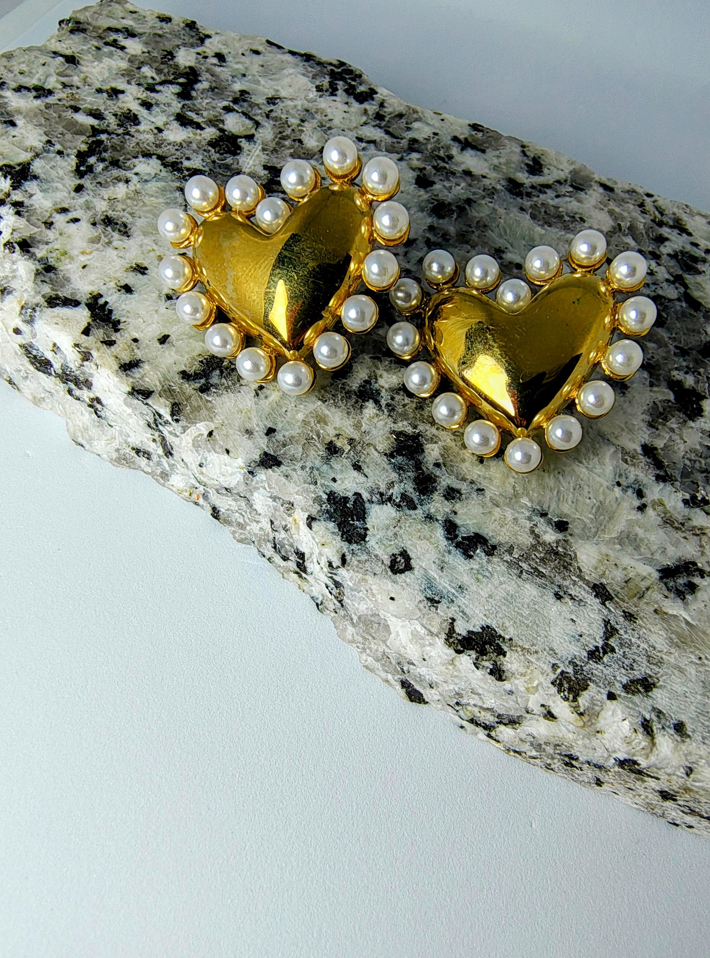 Pearl Kissed Heart earrings