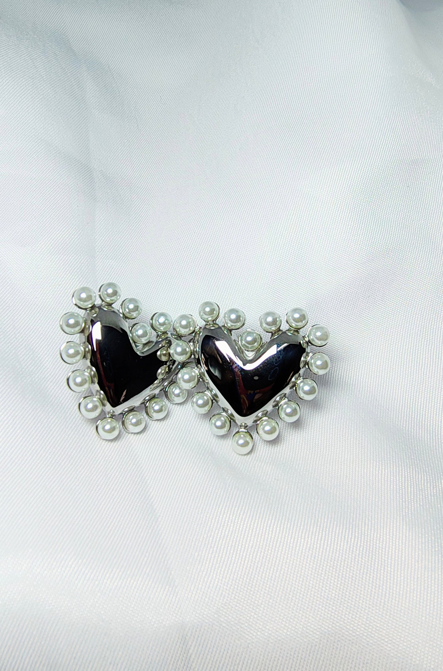 Pearl Kissed Silver Earrings