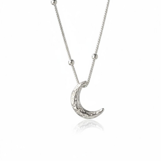 92.5 Sterling Mystic Moon Craters Silver Chain