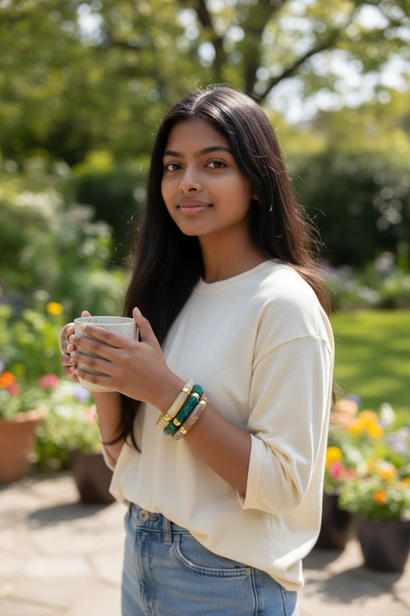 Adjustable Resin Bangles Stack- Set of 3