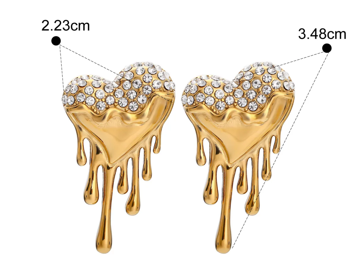 Golden Love Dripping Earring