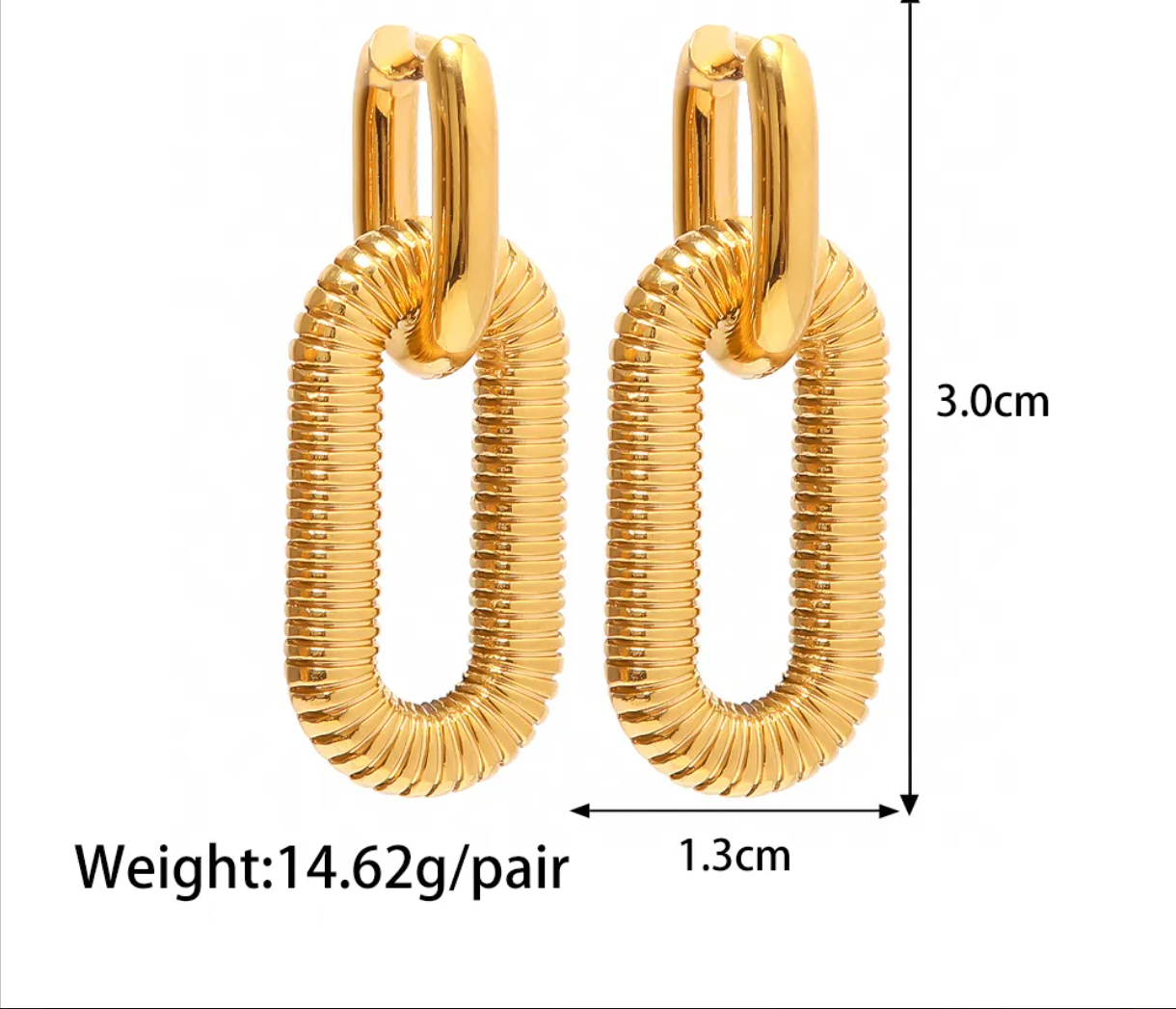 Square on square Dangling Earring