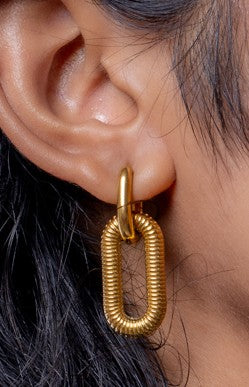 Square on square Dangling Earring