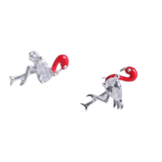 92.5 Sterling Silver Flamingo Studs