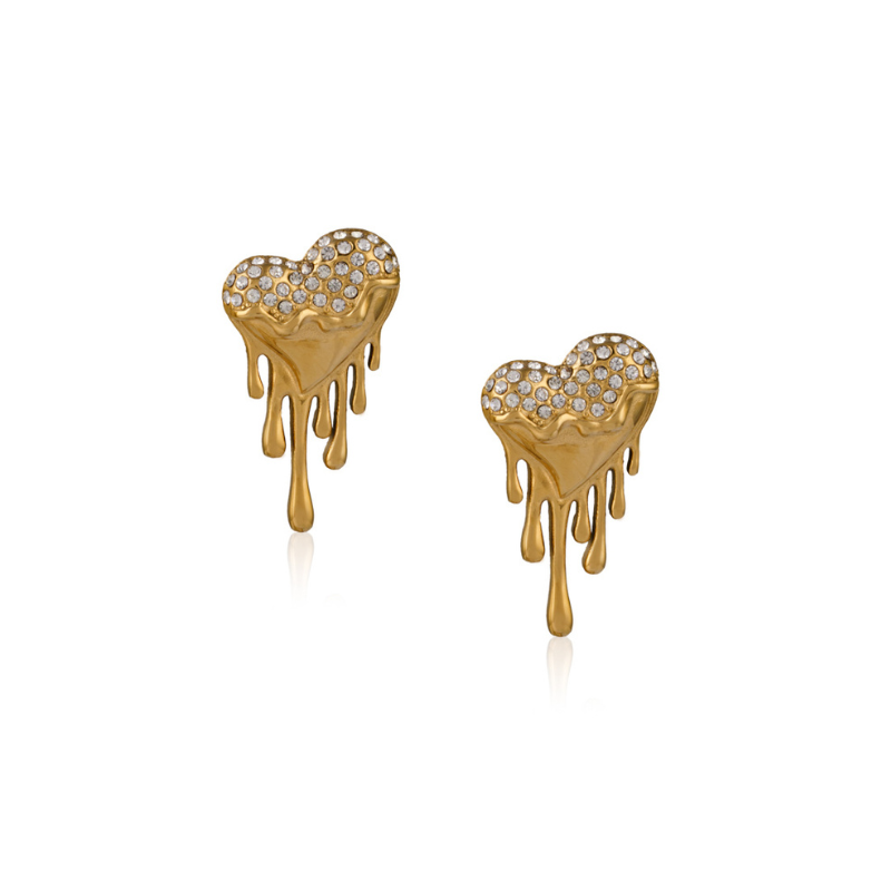 Golden Love Dripping Earring