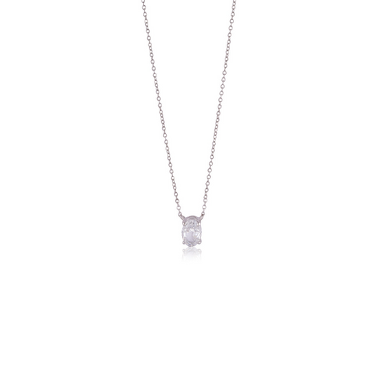 92.5 Sterling Silver oval necklace