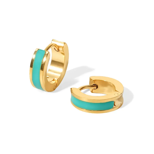 Mini Turquoise Hoops