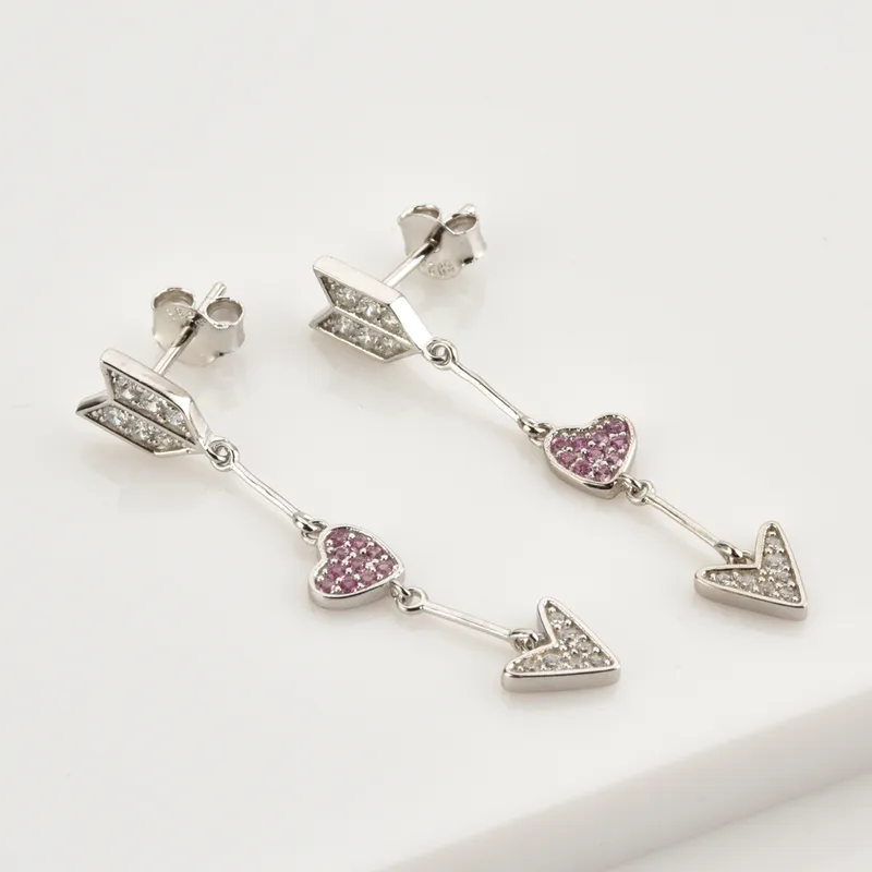92.5 Sterling Silver Cupid Earrings