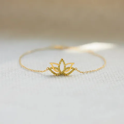 92.5 Sterling Silver Lotus Bracelet