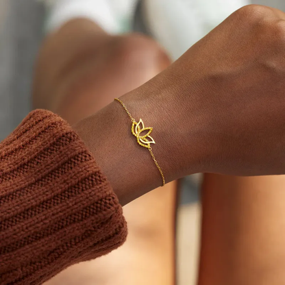 92.5 Sterling Silver Lotus Bracelet