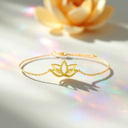 92.5 Sterling Silver Lotus Bracelet