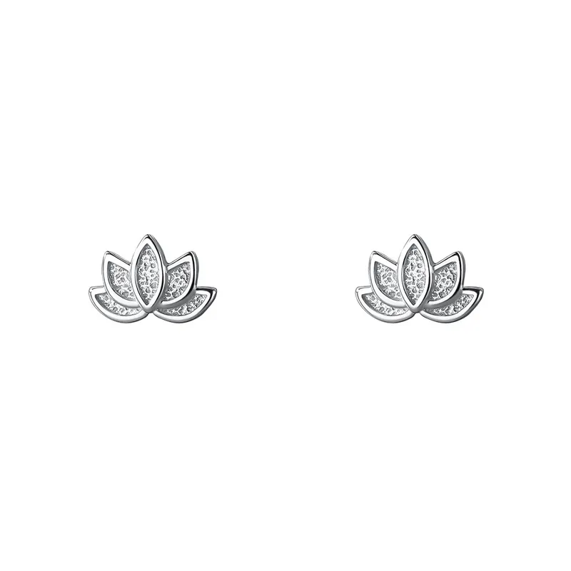 92.5 Sterling Silver Lotus Studs