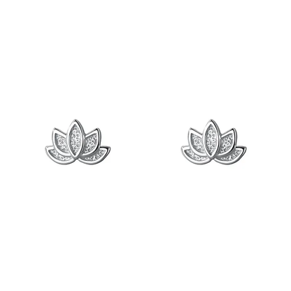 92.5 Sterling Silver Lotus Studs