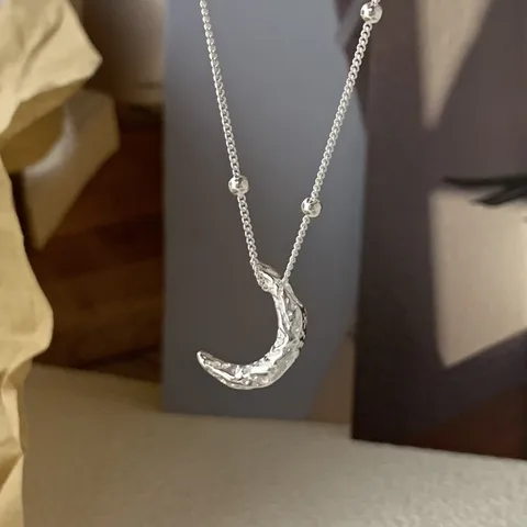 92.5 Sterling Mystic Moon Craters Silver Chain