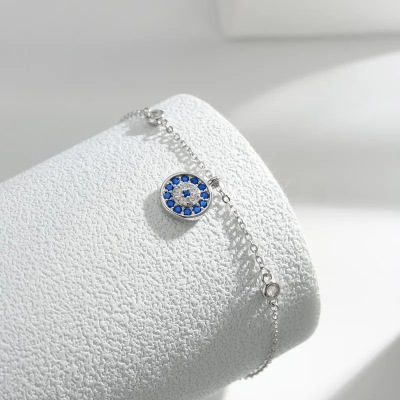 92.5 Sterling Silver Devils Eye Bracelet
