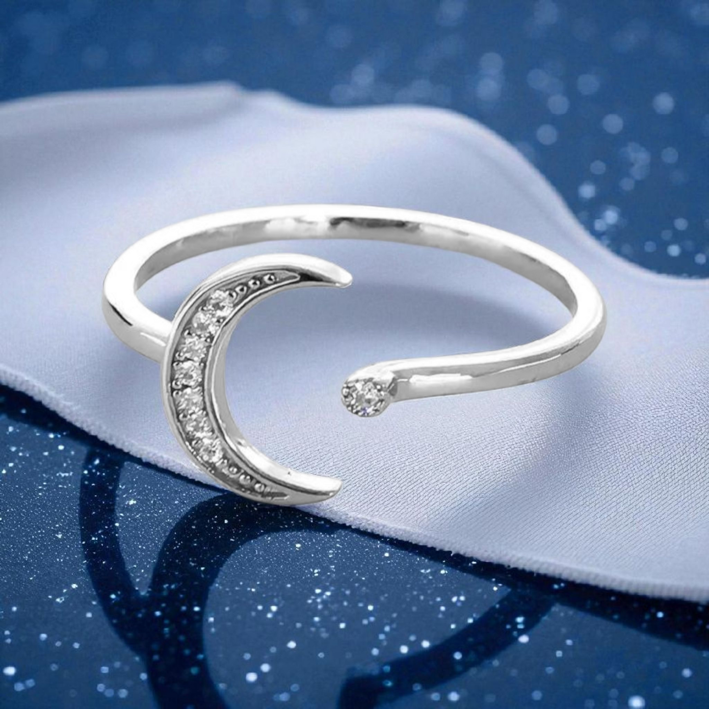 92.5 Sterling Silver Chand Sitara Ring