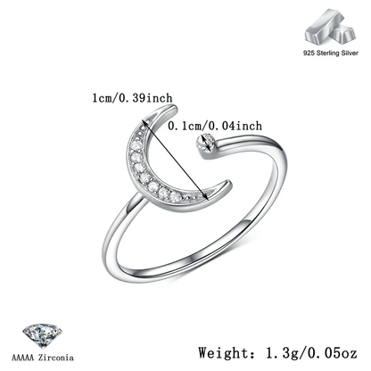 92.5 Sterling Silver Chand Sitara Ring