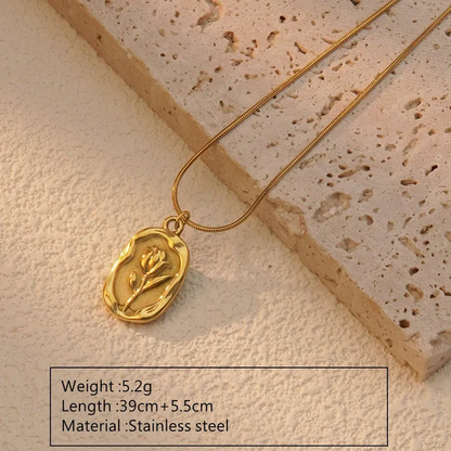 Engraved Rose Chain