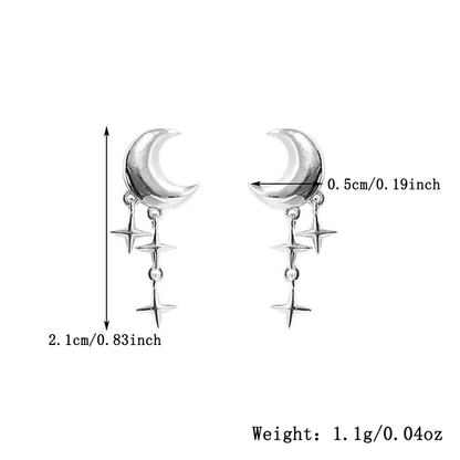 92.5 Sterling Silver Sparkling Night Earrings