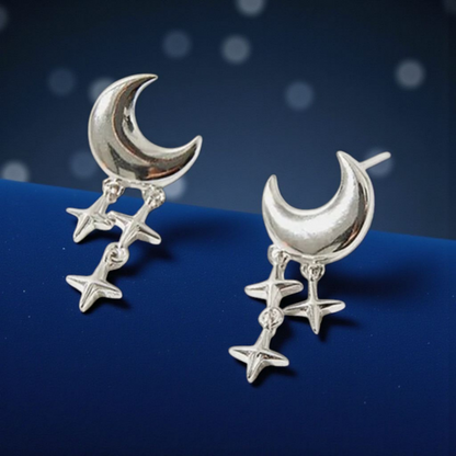 92.5 Sterling Silver Sparkling Night Earrings