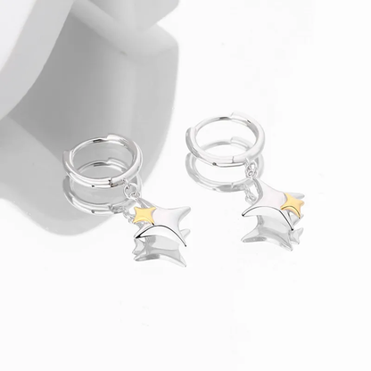 92.5 Sterling Silver Twinkling Star Earrings