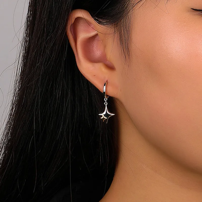 92.5 Sterling Silver Twinkling Star Earrings
