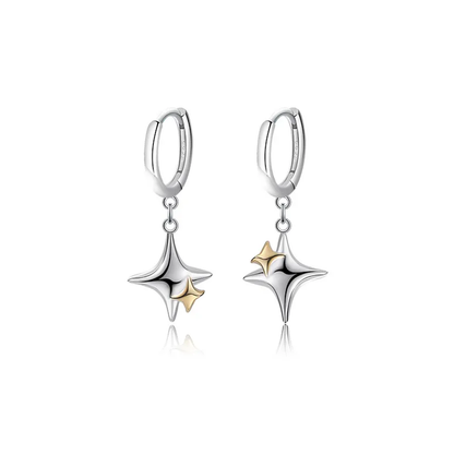92.5 Sterling Silver Twinkling Star Earrings